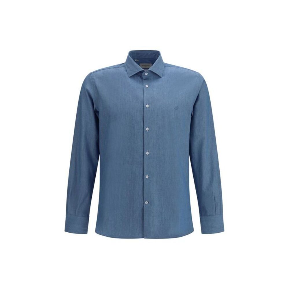 Brooksfield Blue Cotton Men's Shirt